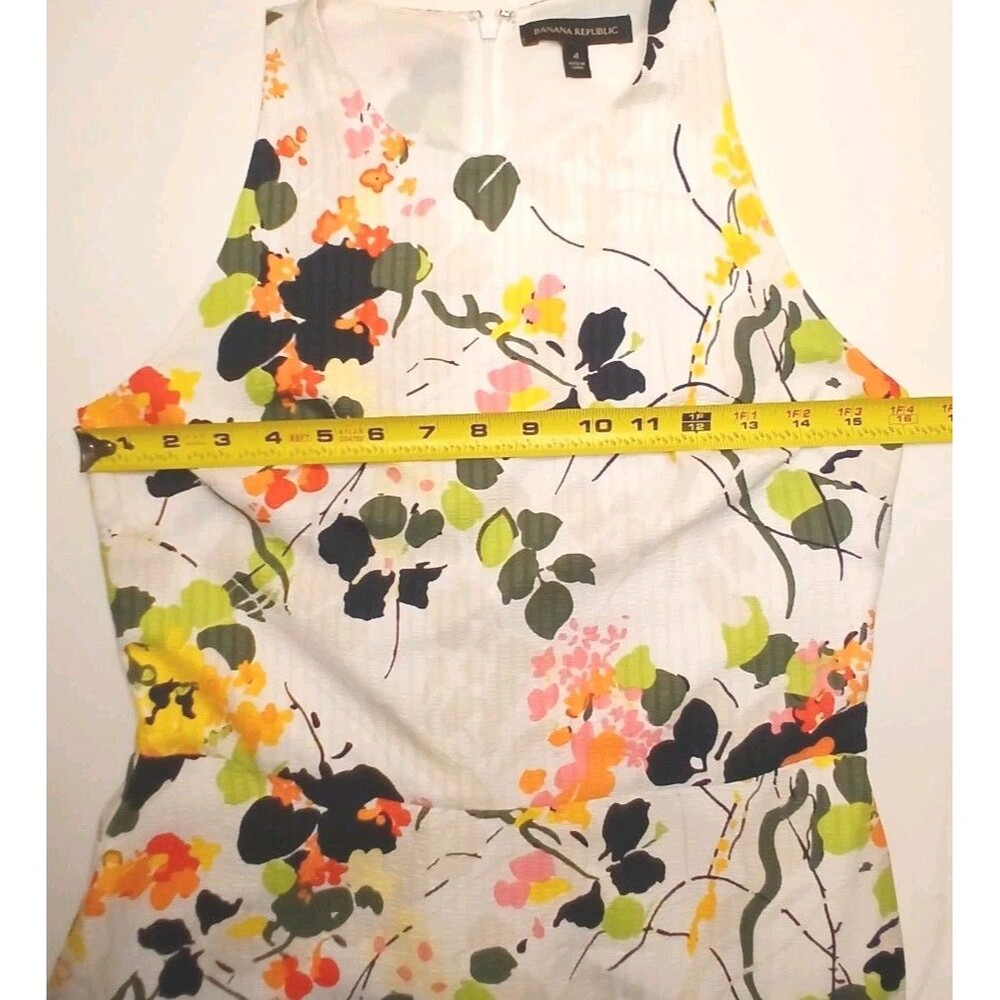Banana Republic Sz 4 Floral Maxi Dress Sleeveless Pink Green Yellow EUC - Picture 10 of 12